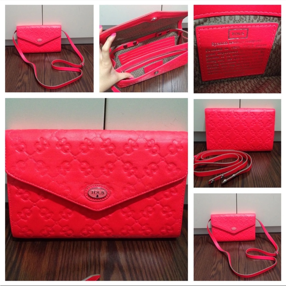 TOUS Bright Pink Clutch/ Cross Body Handbag